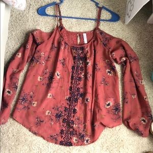 Old Navy rust color long sleeve off shoulder shirt